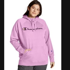 Champion Women's Powerblend Long Sleeve Hoodie Light Purple 2X